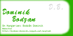 dominik bodzan business card
